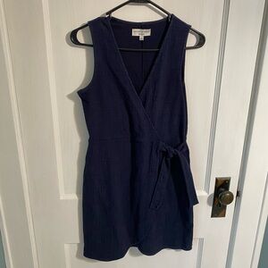 Madewell texture & thread navy wrap dress